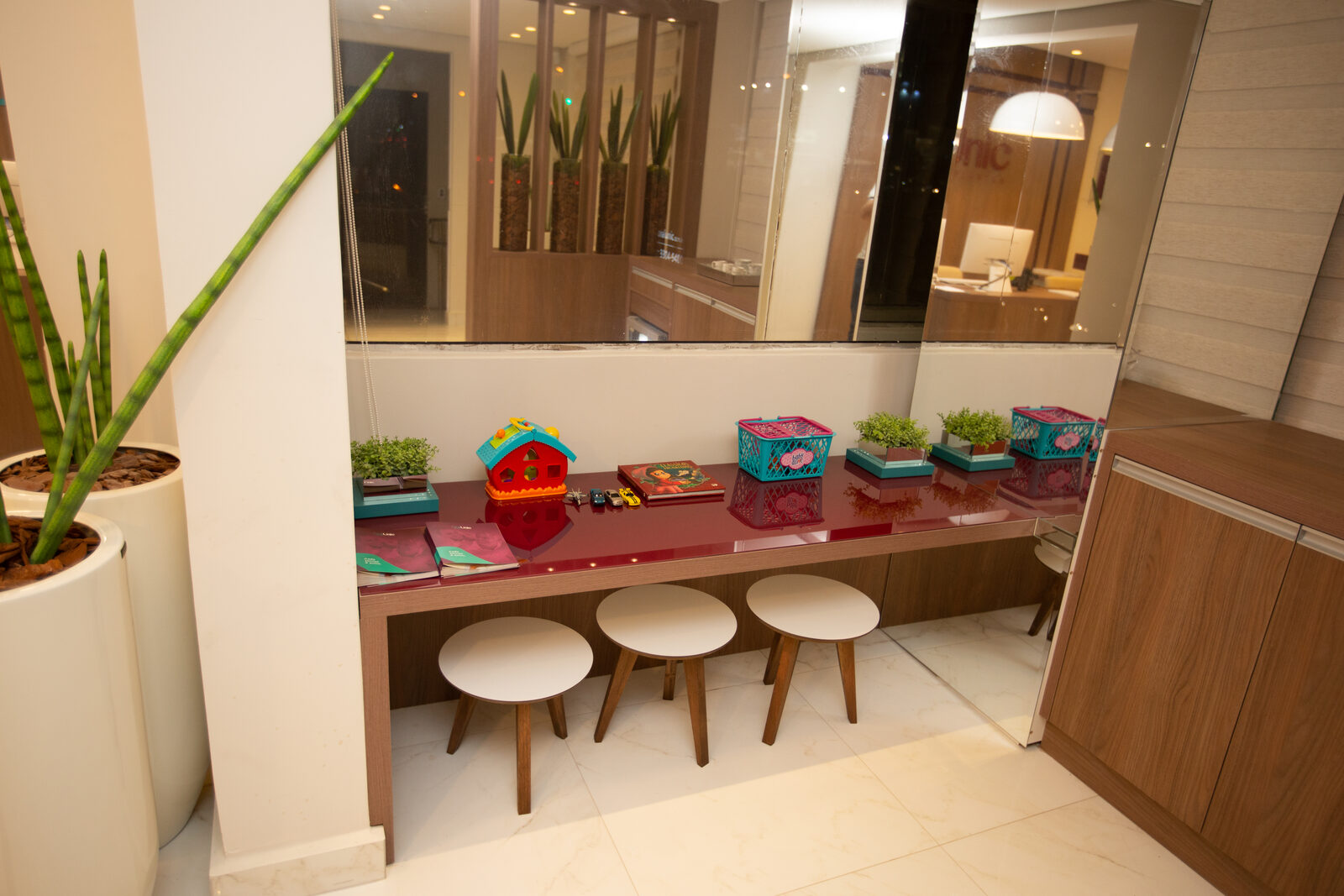Espaço kids na sala de espera da Oral Unic Campo Grande